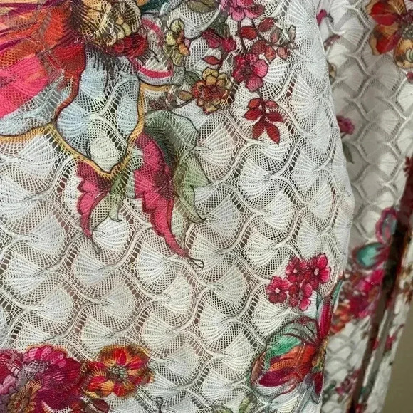 Becca Floral Crochet Slit Wide Leg‎ Pants Medium - Picture 4 of 15